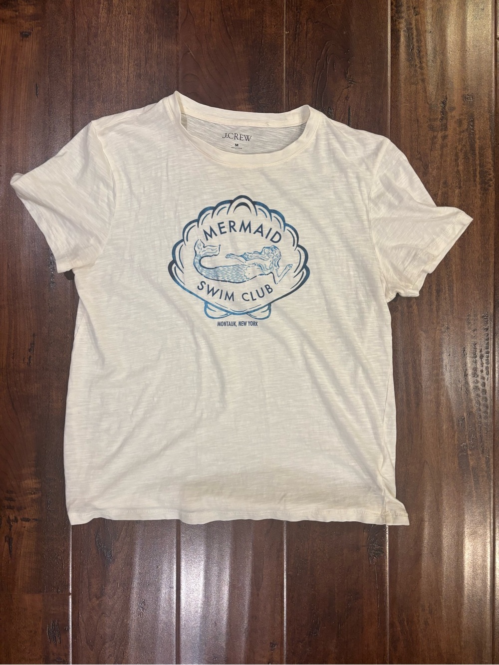 J. Crew White Short-Sleeve 'Mermaid Swim Club' Graphic Tee medium
